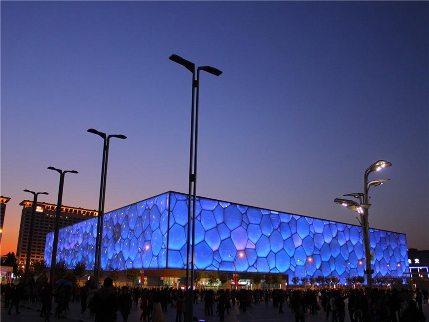 Water Cube in August