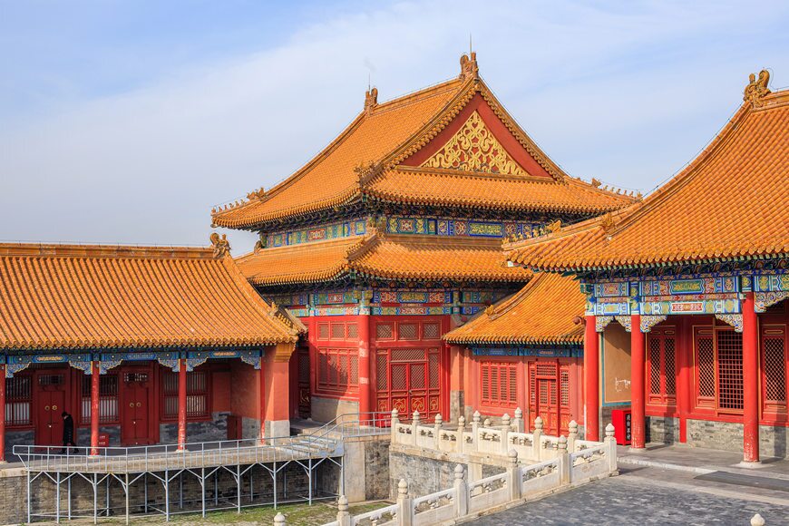 Yellow walls and roofs of the Forbidden City