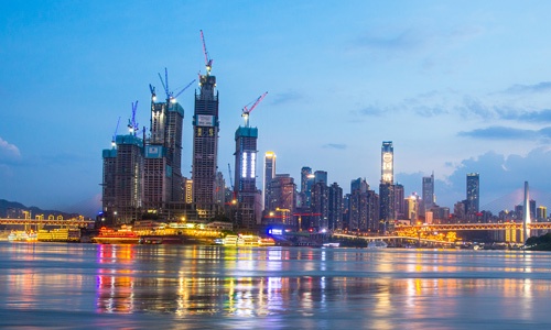 Panoramic View of Chongqing Chaotianmen Pier